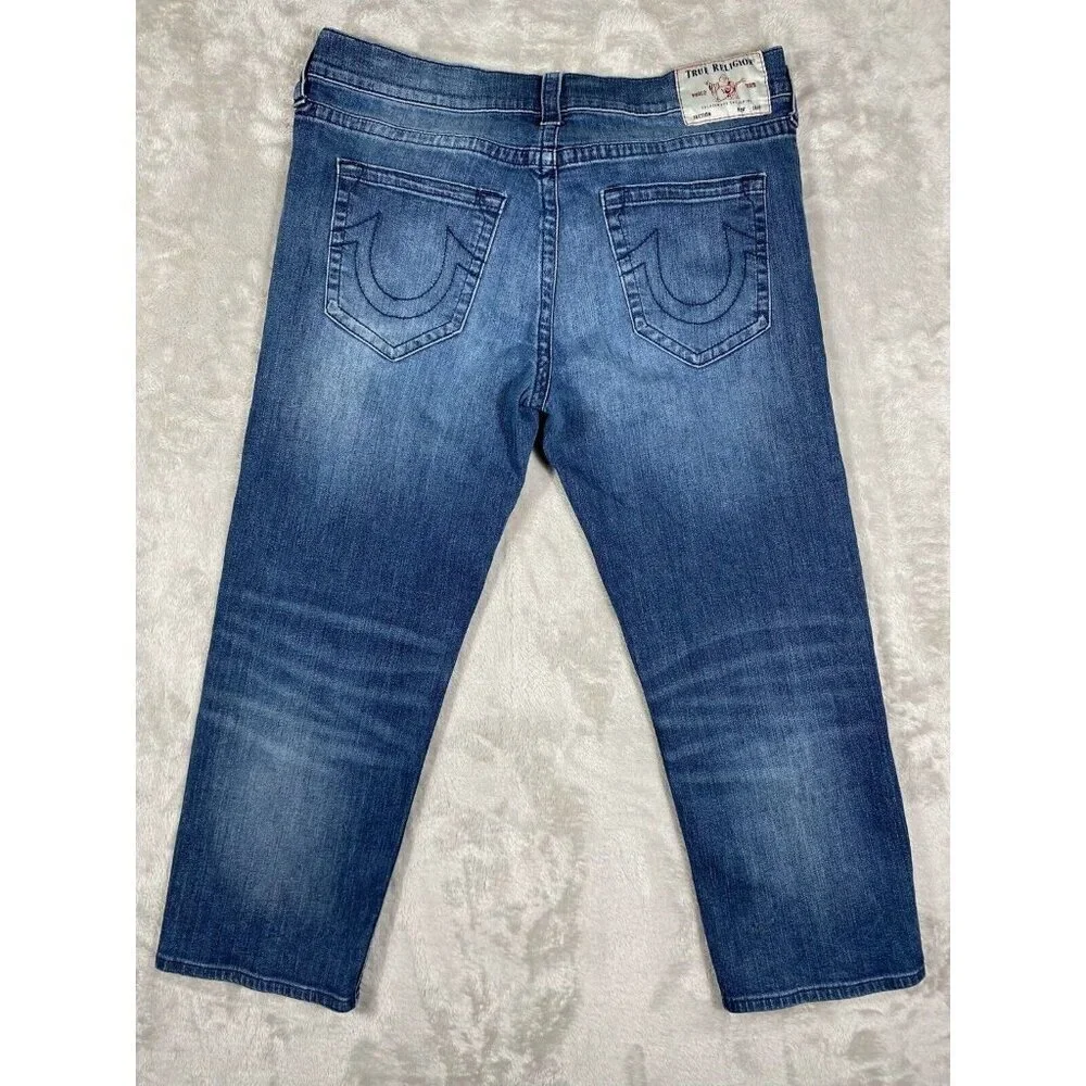 True Religion Devin Loose Straight Jeans Men’s Size 36X26 Medium Wash - Picture 2 of 14